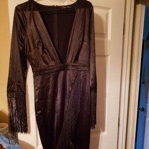 Satin fringe dress